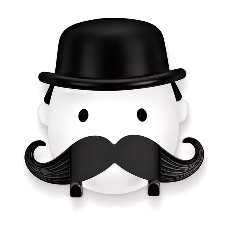 Wall Razor Beard Shaver Holder razor holder razor storage box shaver charger holder Storage Moustache Shape Plastic Bathroom Washroom Sucker Storage Rack Organizer Suction Cup Hook