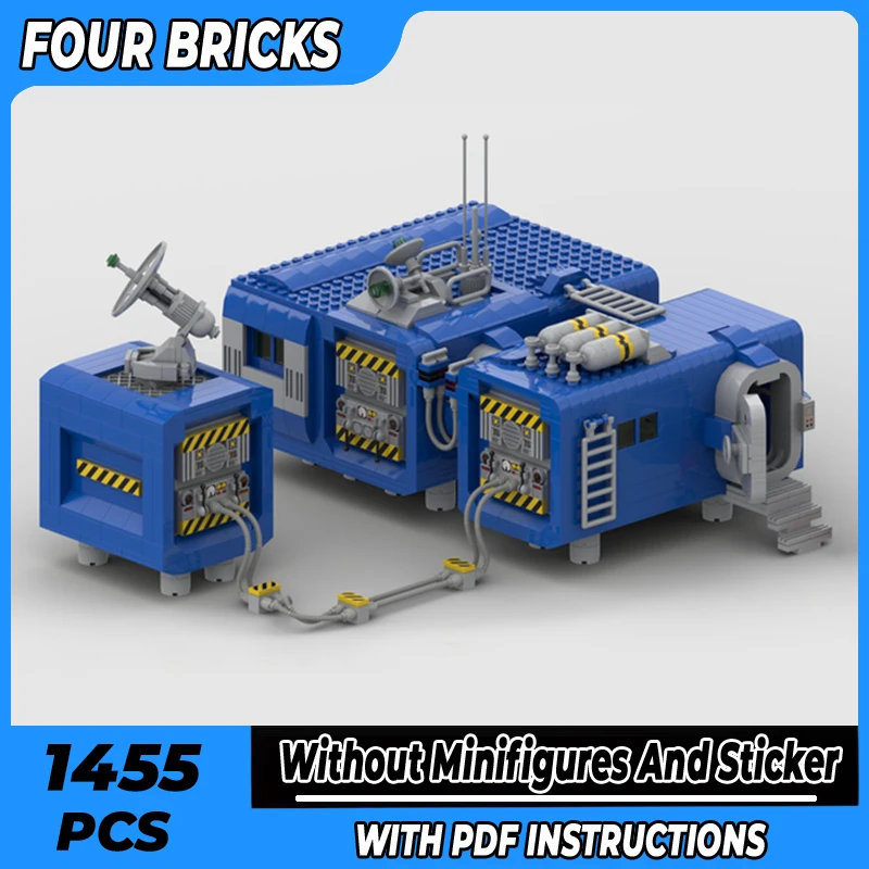 

Модель космической сцены Moc, строительные блоки, Классическая космическая Базовая Технология, модульные блоки, подарки, рождественские игрушки, Наборы для творчества, сборка