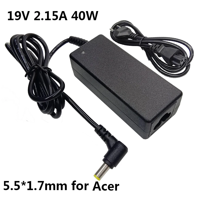 Зарядное устройство для ноутбука Acer Aspire One D255 5 D257 D260 W500P W501 W501P 19 в 1 7 А 533 * мм 40 Вт |