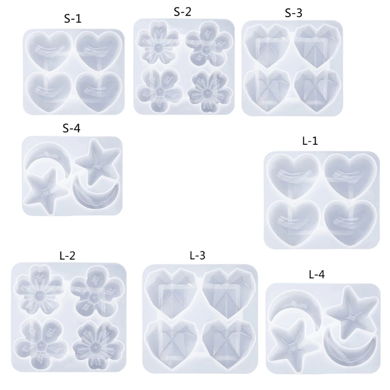 

Keychains Silicone Mold Key Chains Pendants Diy Resin Moulds Moon Flower 28TF