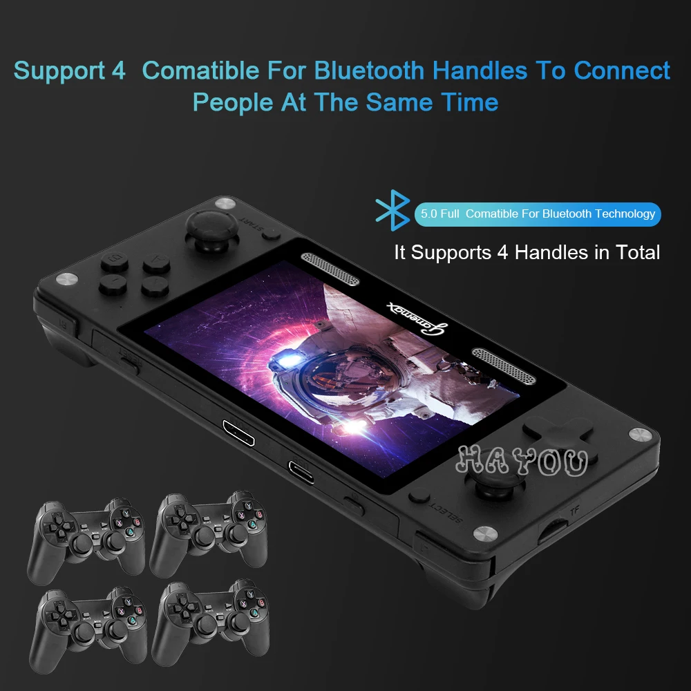 A380 Retro Video Game Console Handheld Game Player Bulit-in12 Formats 4 inch HD IPS Screen Portable Gaming Console  3600+ Games