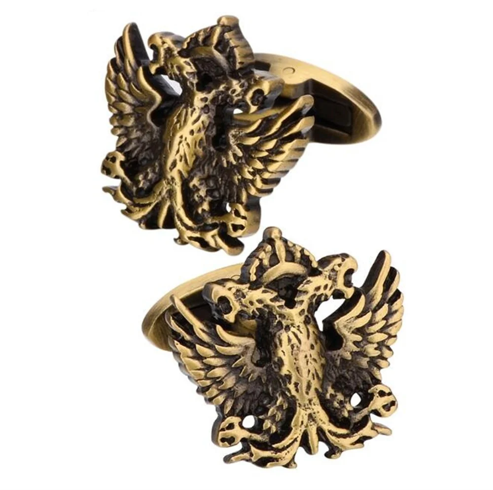 

YIXIYOYI Vintage Gold Silver Color Flying Eagle Cufflink for Mens Shirt Cuff Metal Cufflinks For Man Party Punk Male Gift