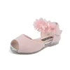 Summer New Style Children's Sandals Girls Fashion Rhinestone Flower Princess Shoes Little Girls Soft Soled Dance Shoes Girls 5