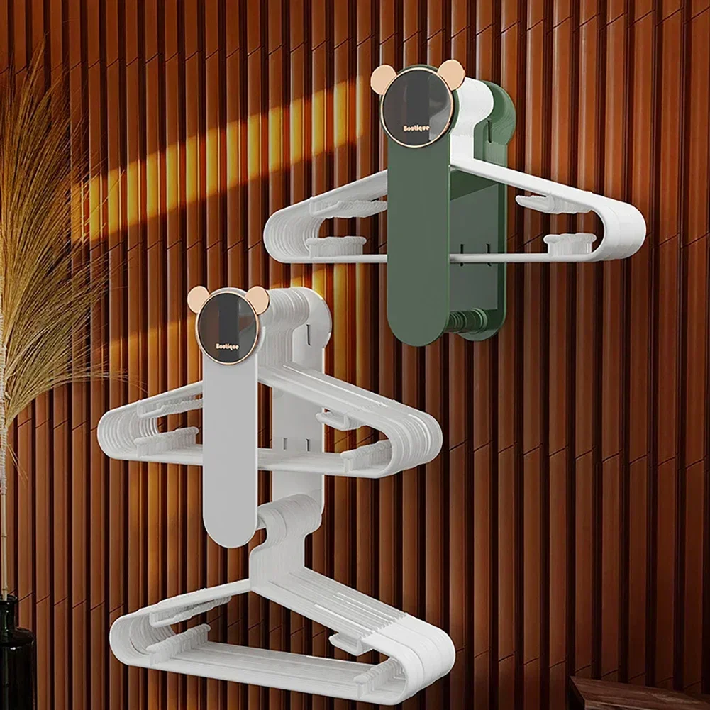 

Punch-free Hanger Storage Shelf Cute Retractable Balcony Wall Hanging Clothes Organizer Bathroom Kitchen Towls Hanger Collector