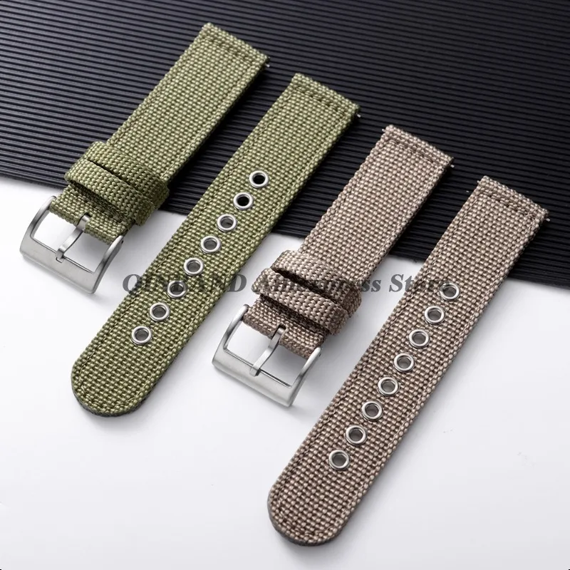Quick Release Woven Canvas Watchband Strap - Versatile Nylon Fabric Sport Bracelet