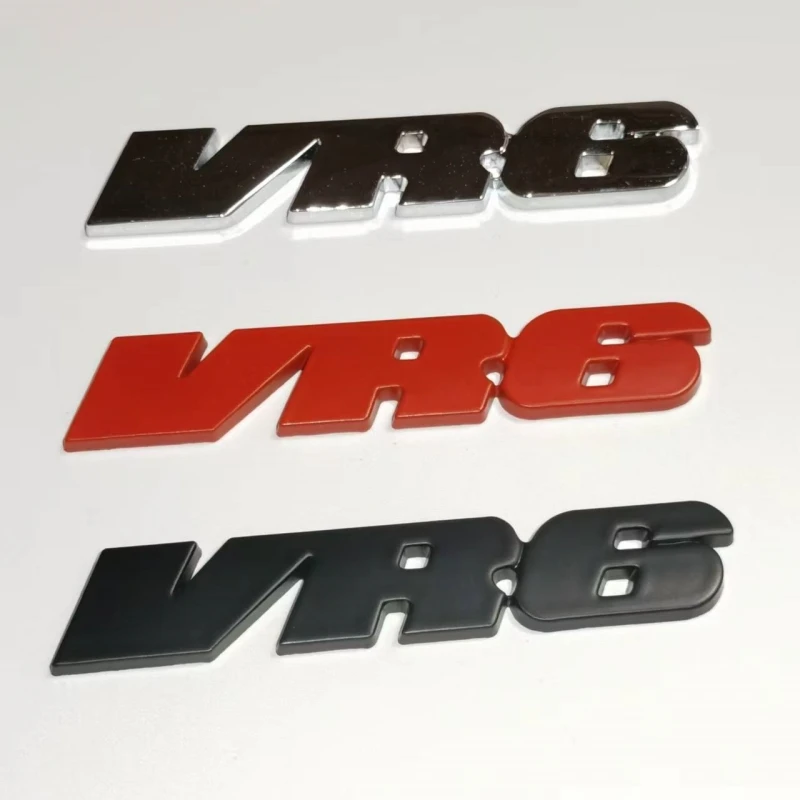 3D Metal Badge Vr6 Logo Car Trunk Fender Emblem Decal Per V-W R32 Polo Golf 4 3 5 Jetta Passat Mk3 Mk4 Vr6 Accessori Adesivi