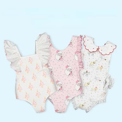 2023 Summer New Girls' Swimwear Ruffled One Piece Swimwears Cute Princess Hot Spring Baby Girl Swimsuits Children's Swimsuit