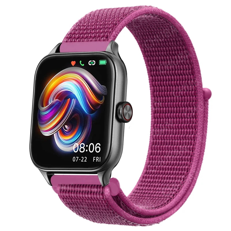 Sport Nylon Loop Bracelet Strap, 22mm or 20mm, Compatible with Popular Smartwatches