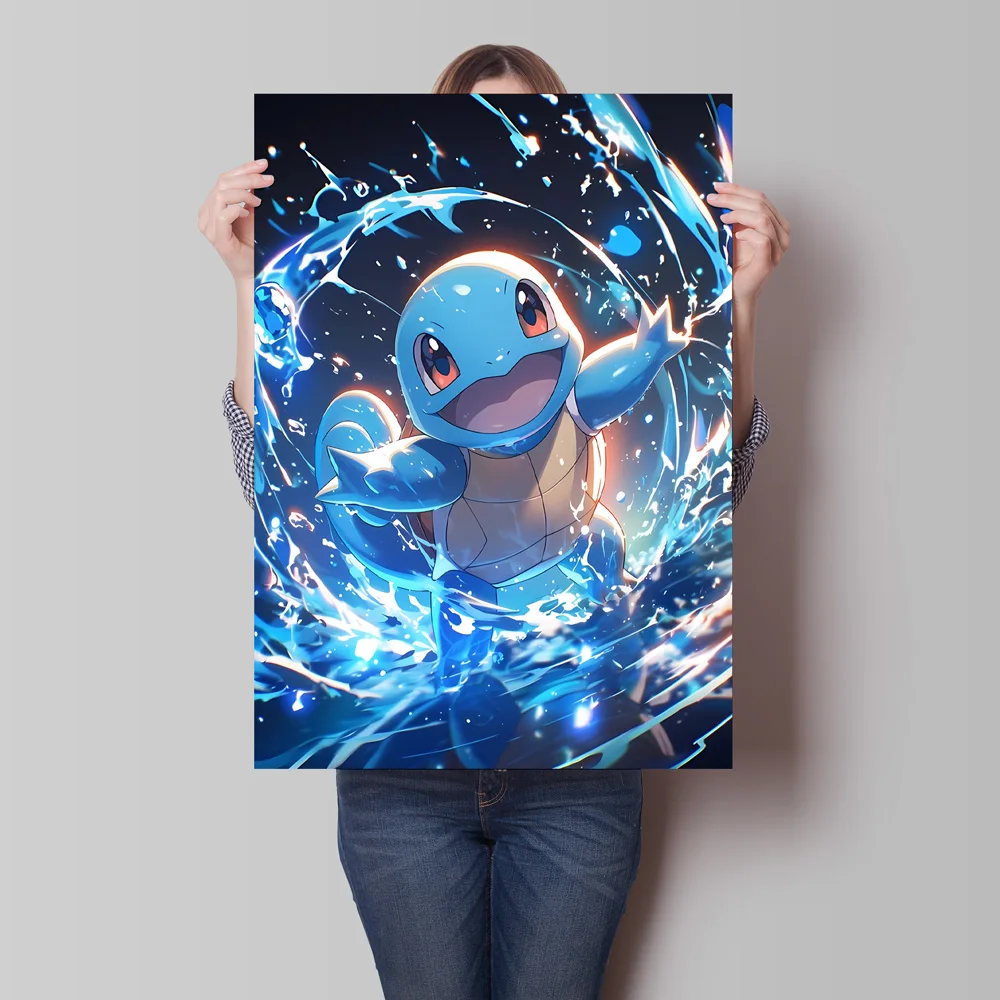 1pc frameless Canvas Paintings Classic Anime Character Pokemon Vaporeon Squirtle Poster Canvas Print Cartoon Picture Home Childr 2