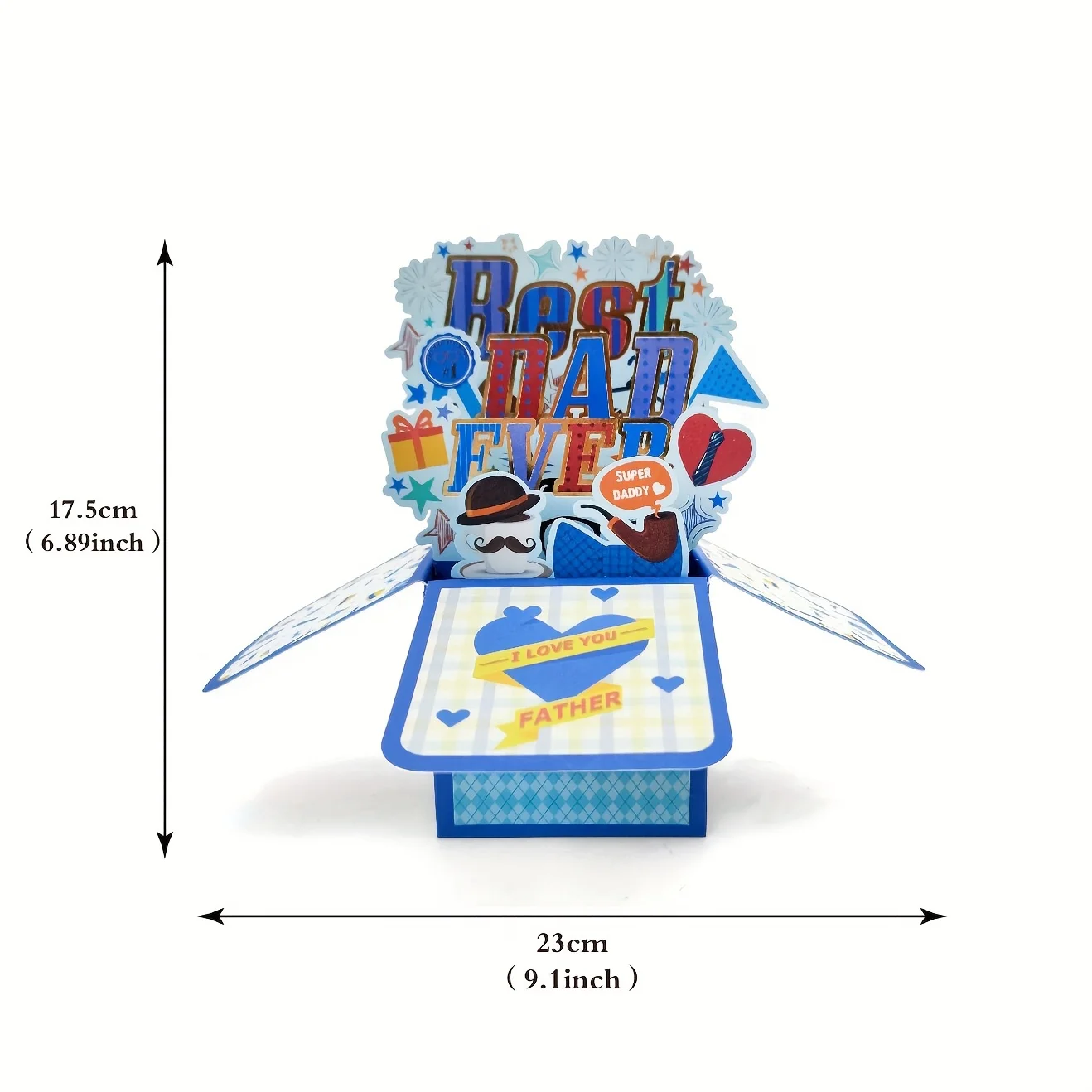 3D Pop-Up Father's Day Card-Multi-Color Paper Greeting for Dad，Perfect Gift for Father's Birthday & Day Celebrations