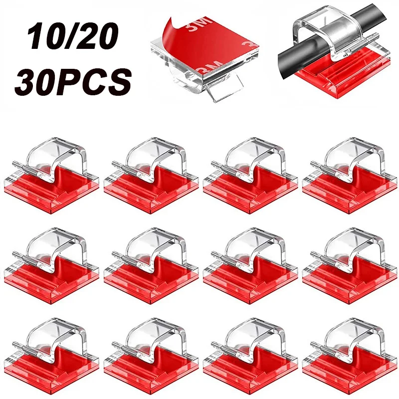 สายคลิปลวด Winder ผู้ถือสายไฟ Protector การจัดการสายเคเบิล USB ตะขอกาวโต๊ะ Clamp สําหรับรถยนต์หูฟังเมาส์ 1
