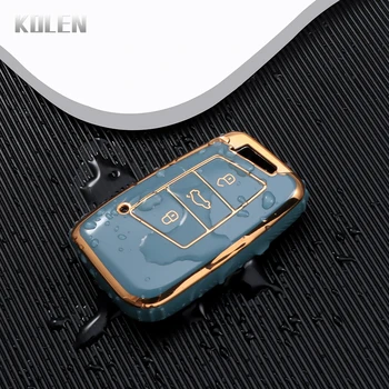 Fashion TPU Car Remote Key Case Cover Shell Fob per VW Volkseagen Passat B8 Magotan per Skoda Superb A7 Kodiaq Seat accessori - Fashion TPU Car Remote Key Case Cover Shell Fob per VW Volkseagen Passat B8 Magotan