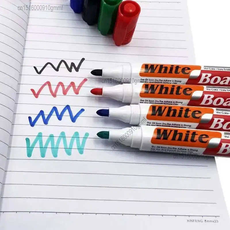 4 Color Set Erasable Whiteboard Marker Pen With White Board Eraser Wiper  For Home Office School Writing Painting Stationery