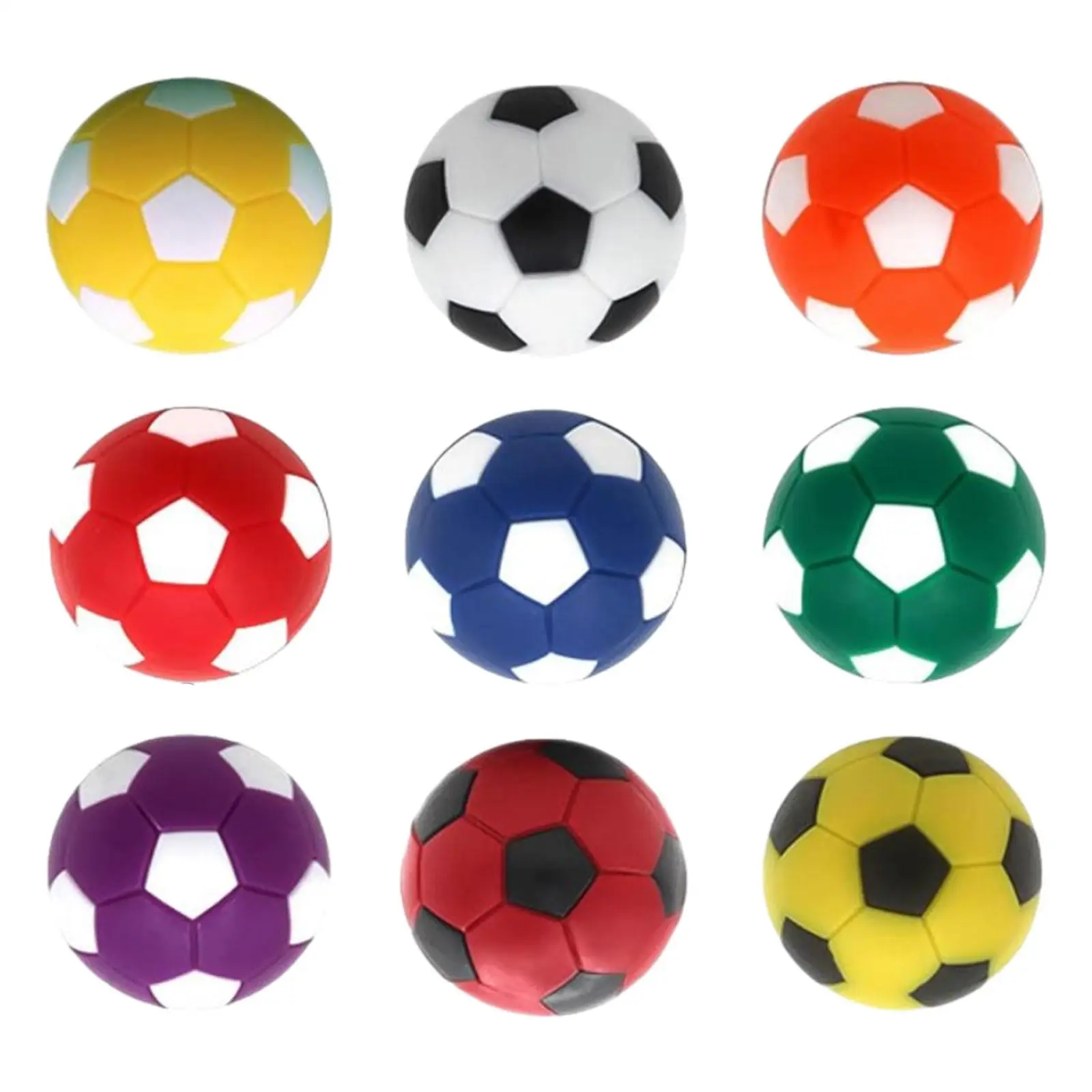 9 Pieces Foosball Balls Multicolor Table Top Soccer Balls for Home Recreation Room Club Party Finger Sport Match Toy Accessories