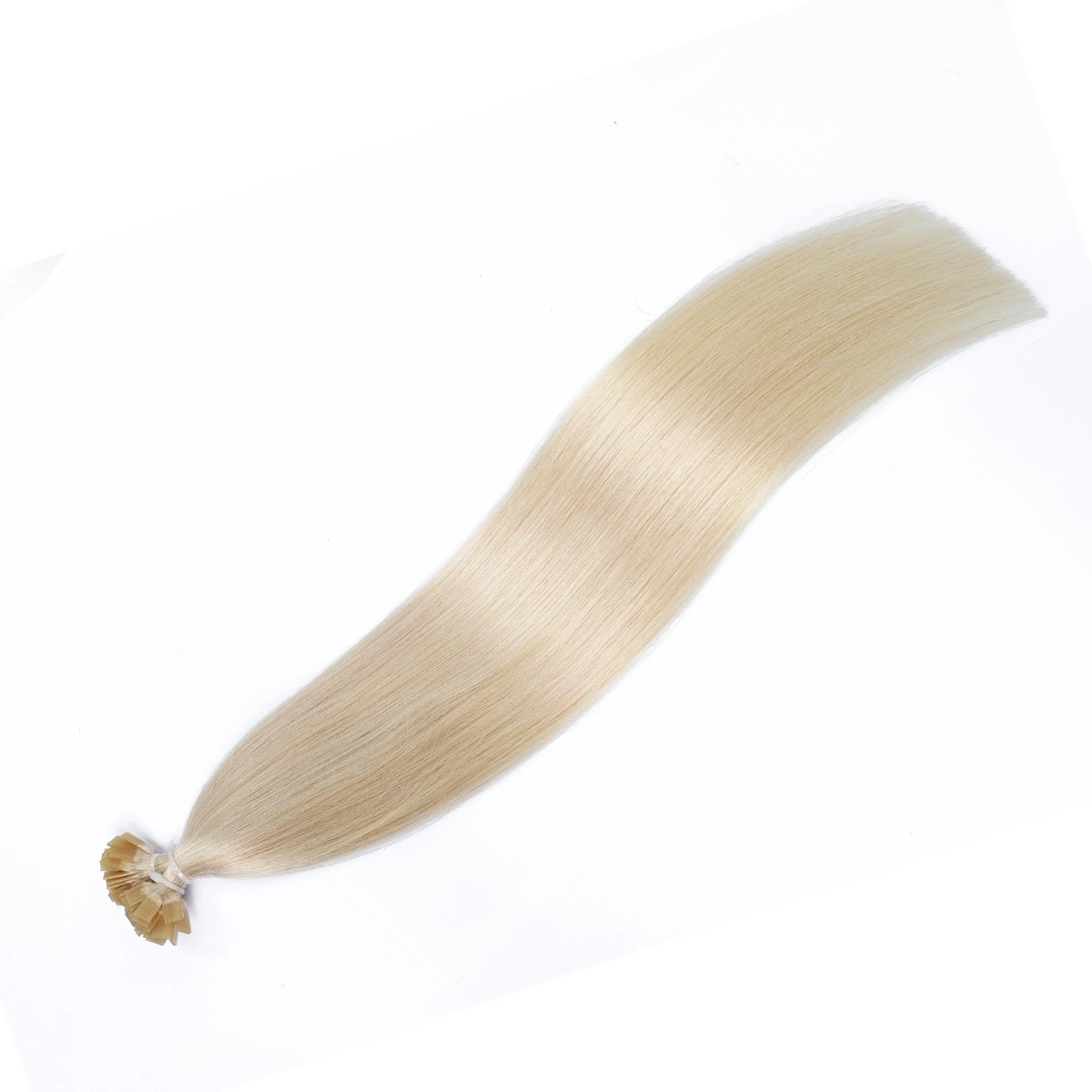 Human Hair Extension White Blonde 1001# Flat Tip Hair Extensions Keratin Human Hair Hot Fusion 1x0.8cm Bond 12-24inch 50grams/pack