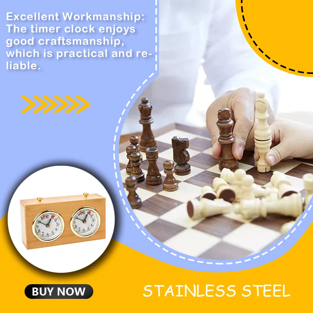 ChessTimerClockWoodCaseCountingDownUpDevicesTimingDevice