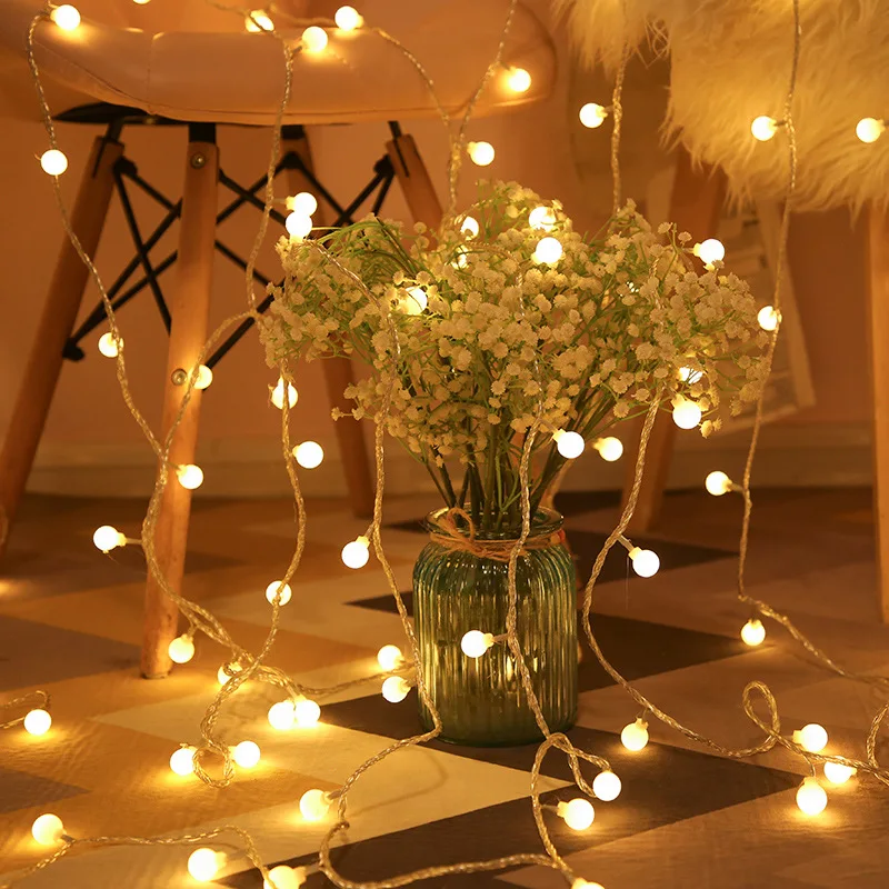 

Little White Ball Fairy String Outdoor Light/USB Battery LED Ball Light Christmas Holiday Wedding Party Light Decoration