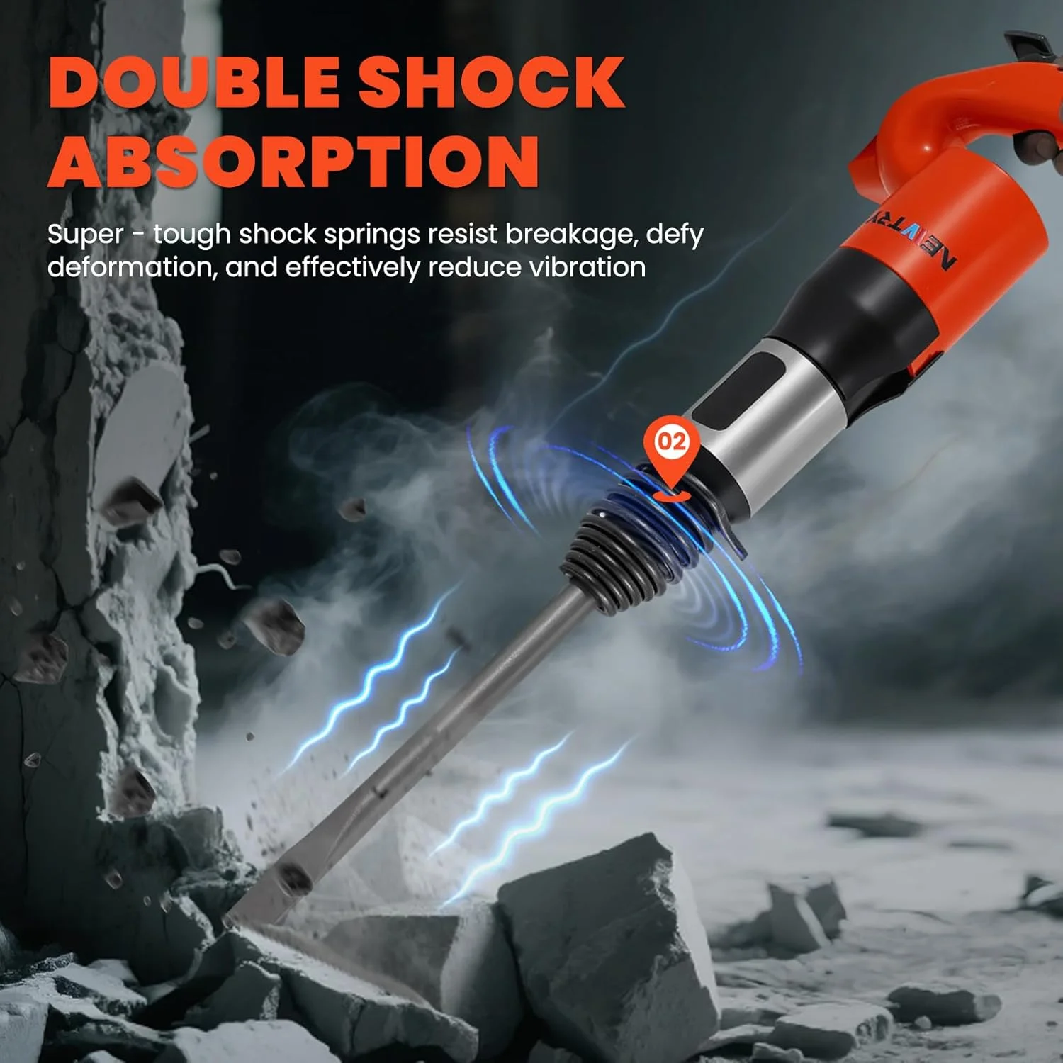 Pneumatic Hammer Shovel 21L/S Air Chisel Powerful Air Chipping Hammer Concrete Breaker Open Air Shovel