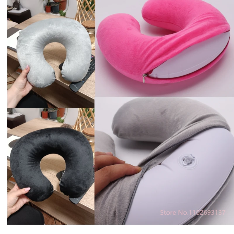 Cute Cartoon INS-Style Inflatable U-Shaped Travel Pillow 6