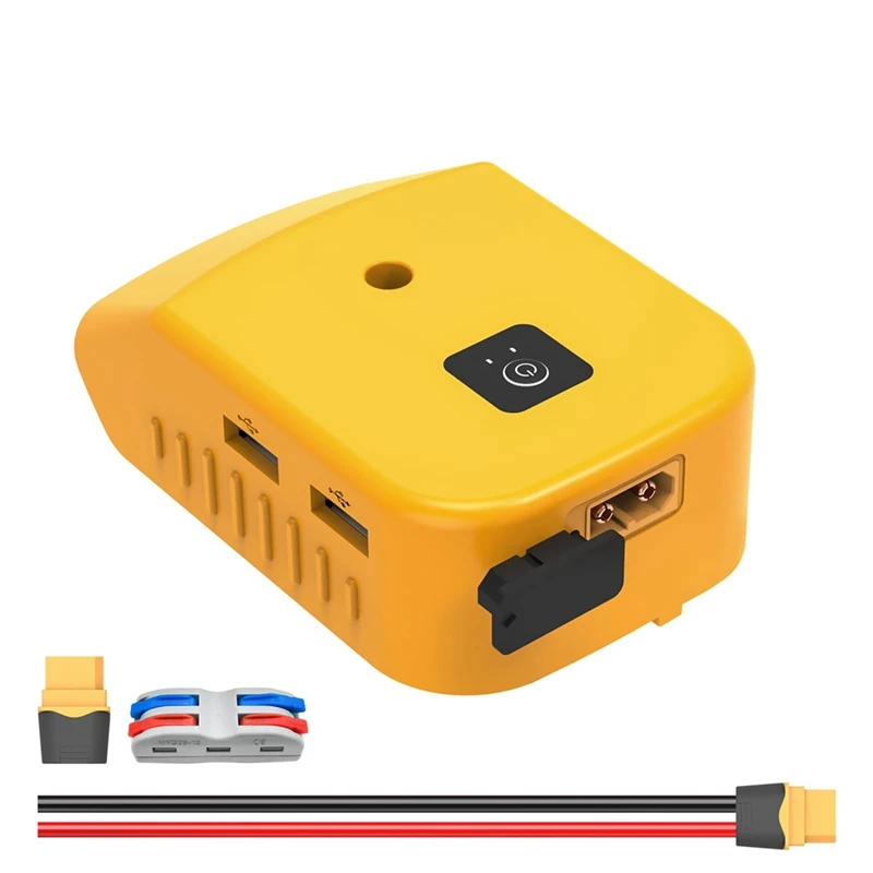 

Power Wheels Battery Adapter With USB Ports & XT60 Port,For Dewalt 20V Battery, Power Adapter For Mobile Devices