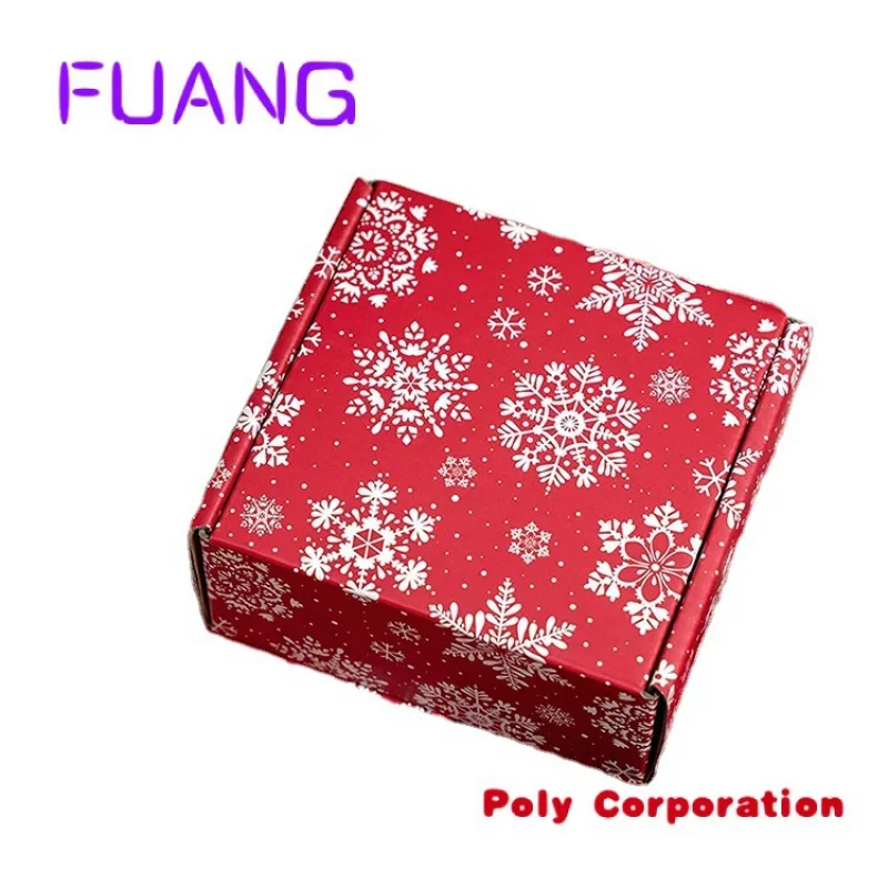 

Custom 2022Hot sell Good quality red white fancy mail christmas corrugated box Gift decoration small busipacking box for small