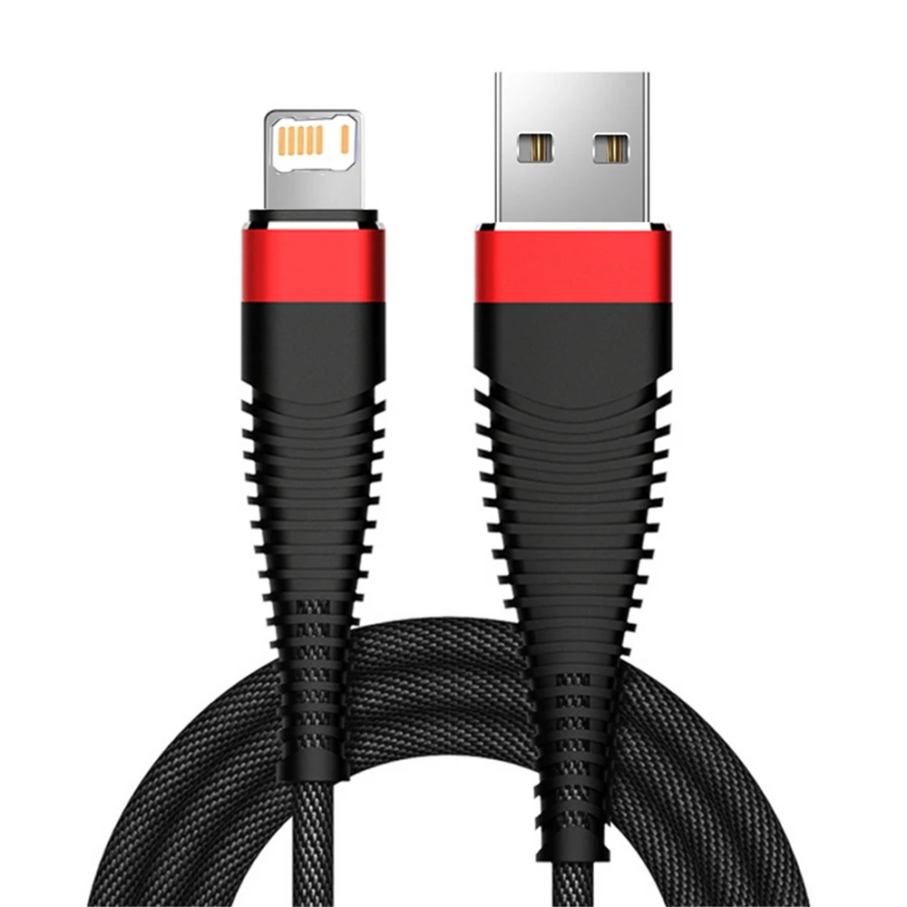 아이폰 11 12 13 미니 14 프로 XS 맥스 X XR 7 8 플러스용 패브릭 브레이디드 안티 벤딩 고속 충전 USB 케이블