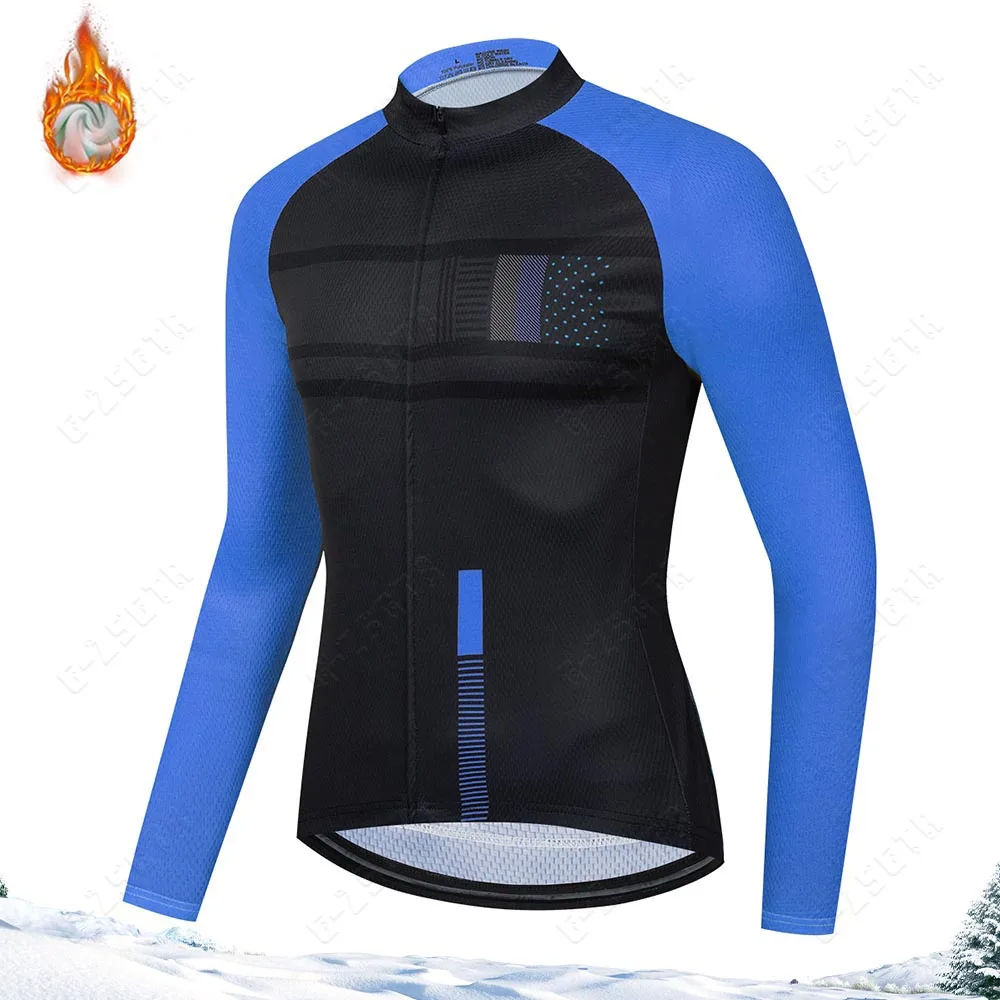 Men Winter Cycling Clothing Thermal Fleece Long Sleeves Comfortable
