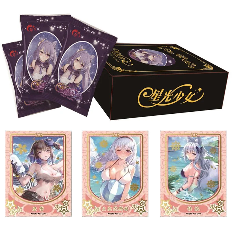 

Sexy Girl Starlight Girl Booster Box Collection Cards SZR Two-color Dazzling Gilt Craft Round Corner Super Thick Card Toys Gift