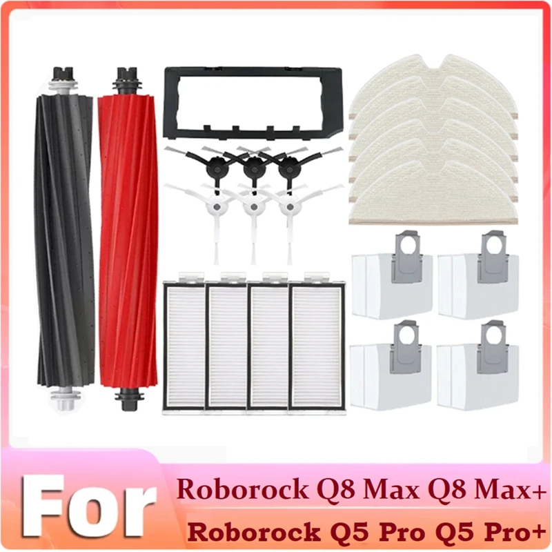 

Сменные детали для робота Roborock Q8 Max Q8 Max + Q5 Pro Q5 Pro +, пылесос, основная боковая щетка, фильтр НЕРА, Швабра, пылесборник