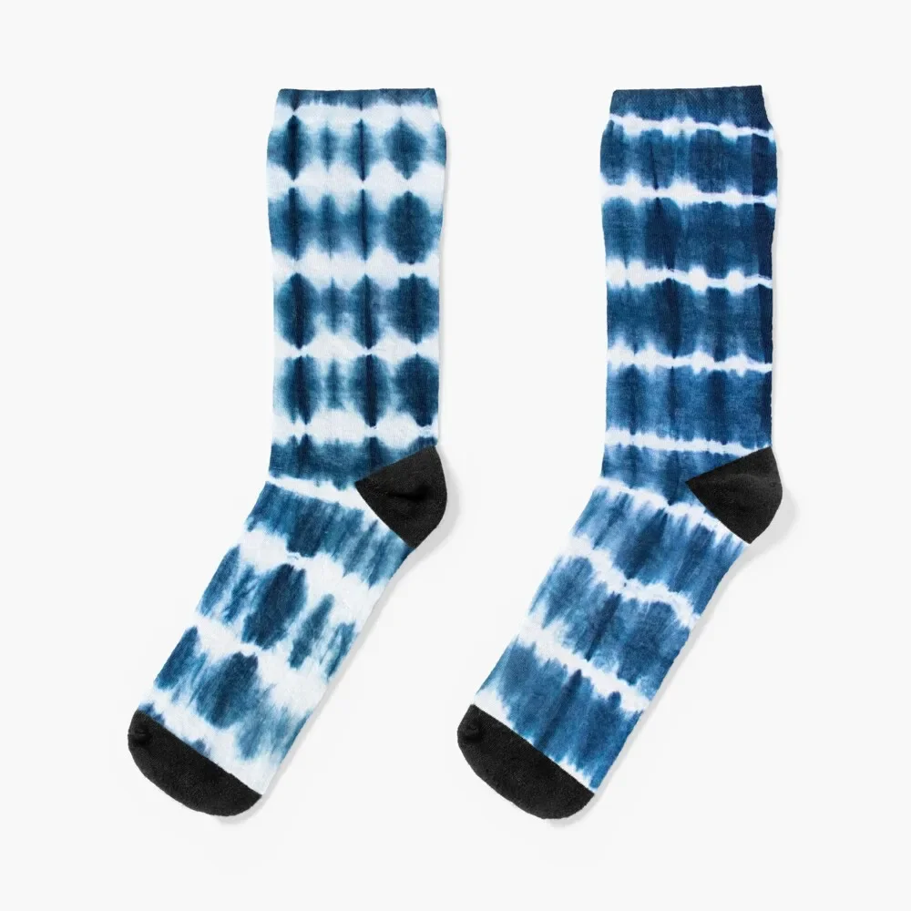 

Shibori Indigo Stipes Socks luxury football Socks For Women Men's