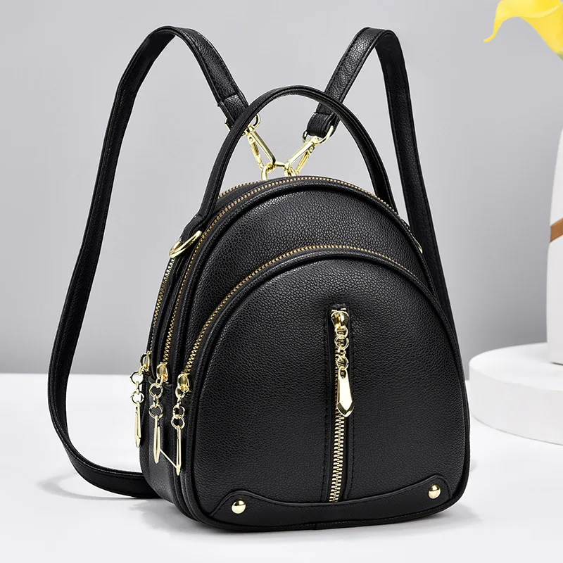 

Autumn New Fashion Girl School Bag Multi-function Small Backpack Cute Backpack Satchel Women Shoulder Black Womens Backpack