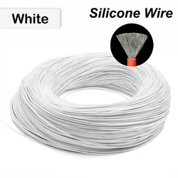 Flexible High - Temperature Heat - Resistant Silicone Copper Wire - 18AWG (WHITE)