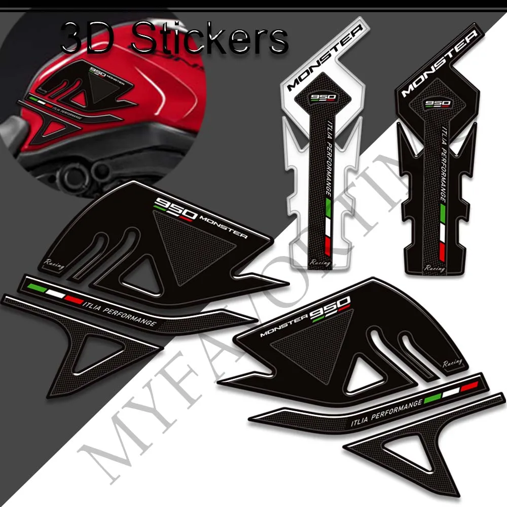 Decals Gas Fuel Oil Kit Knee Protection For Ducati Monster 950 Tank Pad Grips  Accessories Motorcycle 3D Sticker