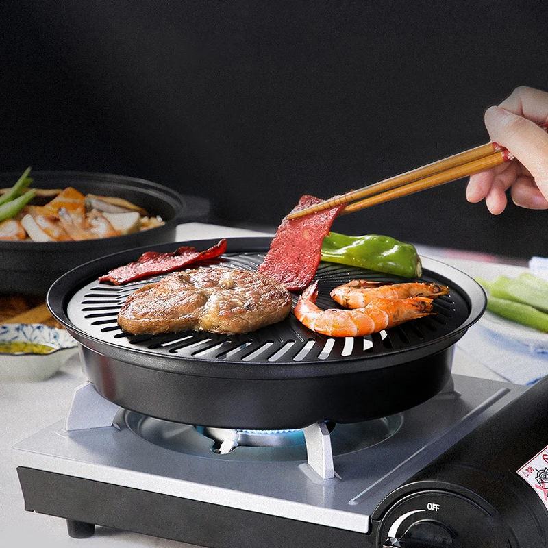 

Smokeless Barbecue Grill Pan Non-Stick Gas Stove Plate Electric Stove Baking Tray BBQ Grill Barbecue Tools For Household Outdoor
