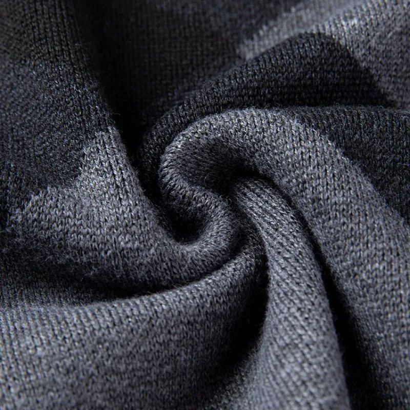 Fall and Winter New Men's Irregular Pattern Round Neck Long-sleeved Sweater Fashion Casual Warm Men's Pullover Knit Sweater