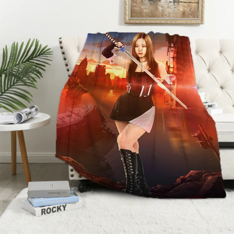 Kpop A-Aespa Movie Blanket Custom Cobija Sofa Quilt Fluffy Soft Blankets & Throws Microfiber Bedding Catnap Knee Bed Throw Nap 3