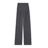 Summer Thin Design Maternity Belly Trousers Office Lady Elegant Suits Pants Plus Size Pregnant Women's Wide Legs Long Trousers 4