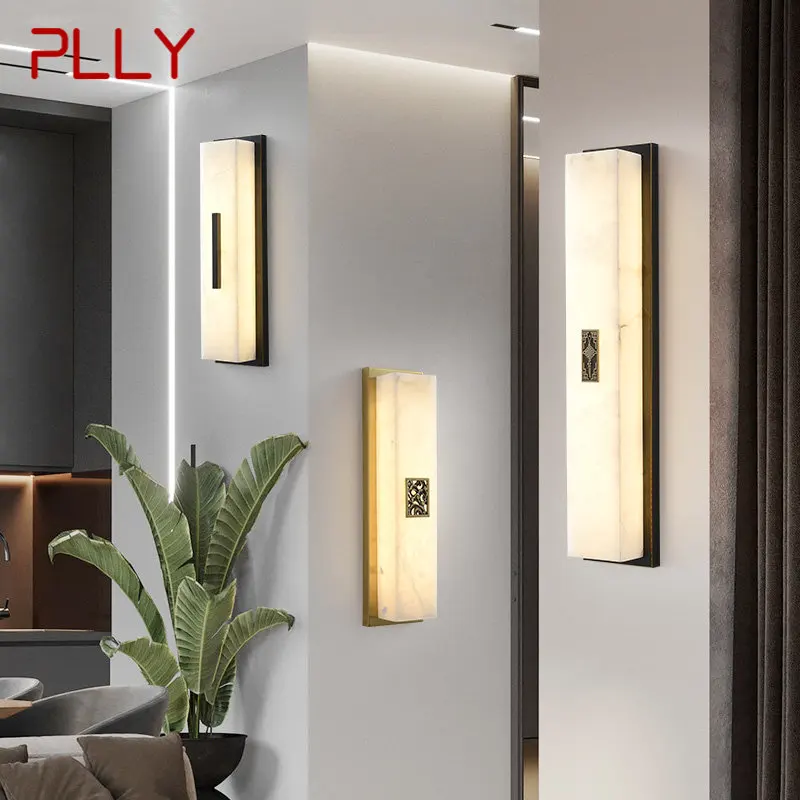 

PLLY Contemporary Brass Wall Lamp LED 3 Colors Vintage Marble Creative Sconce Light For Home Living Room Bedroom Decor