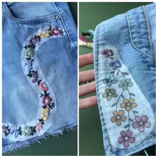 DIY Embroidery Dissolving Transfer Paper Stitching Stick Pattern Stabilizers Flowers and Leaf Designs Handmade Embroidery Crafts 3