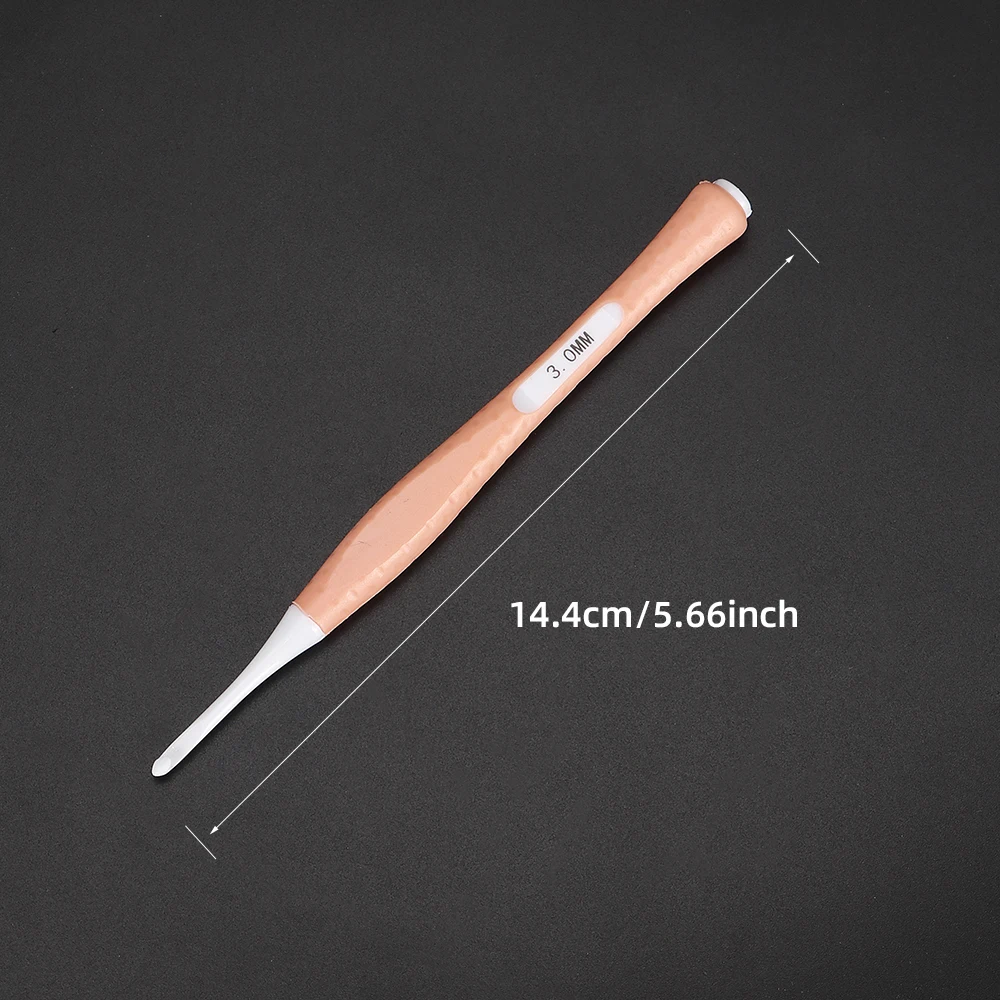 QJH 8 Size Plastic Crochet Hooks Set, Dark or Light Colors(2.5mm-6mm) Ergonomic Crochet Hooks with Case 6
