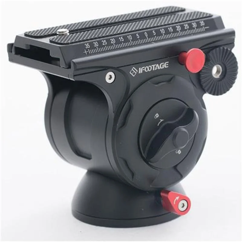 iFootage Fluid Head Komodo K5 / K5S Compact Lightweight Fluid Head Quick Release Camera Plate with a 1/4"-20 Mounting Screw