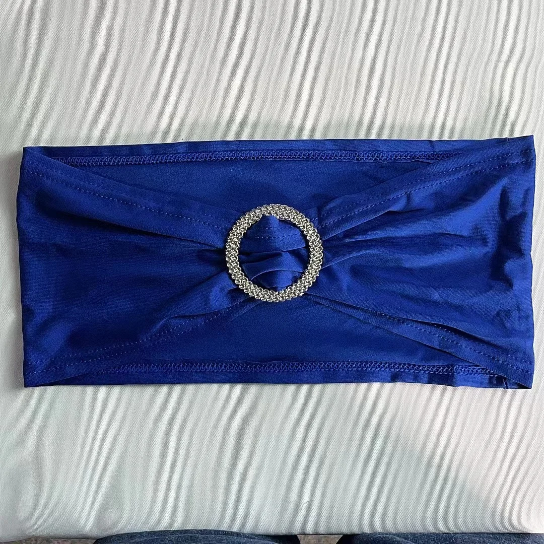 

100pcs Lycra Spandex Chair Band With Buckle for Party Wedding Banquet Decoration Wholesale Chair Sashes Bow HAORUI