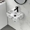 Modern Style European Design Corner Bathroom Sink Premium Ceramic Wall Mount Easy to Clean White Sink Small Spaces Versatile 5