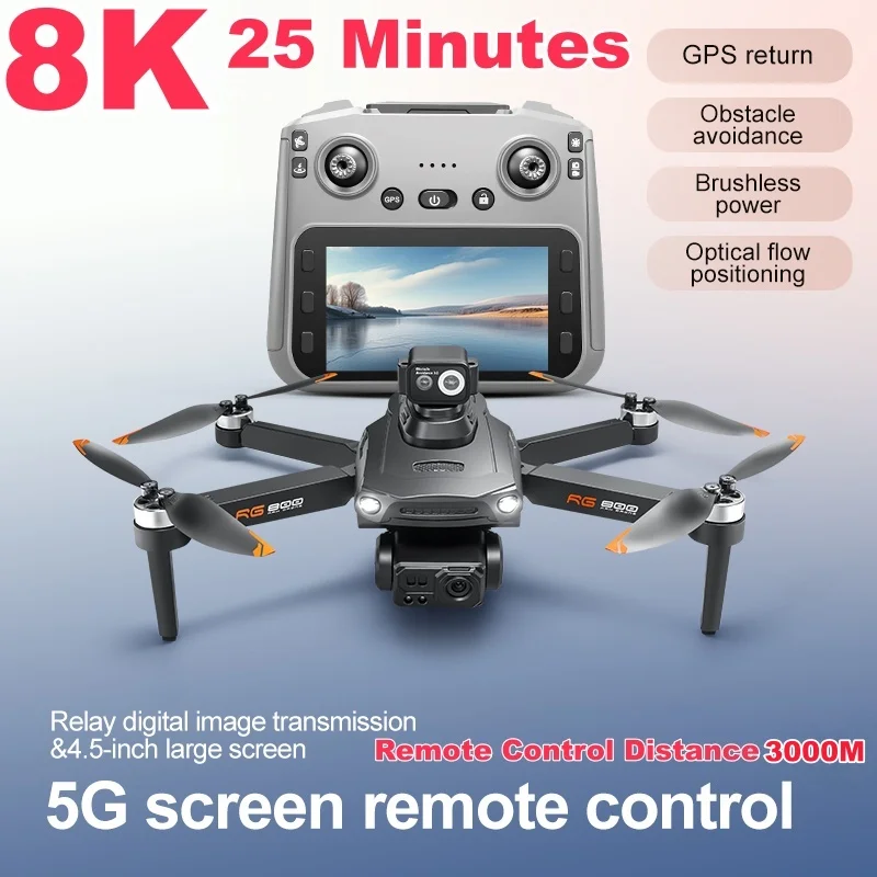 Drone Mini 8K avec Évitement d'Obstacles - 3 Batteries