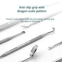 304 Stainless Steel Dental Tools Mouth Mirror Probe Tartar Protector Tartar Tools Dentist Tool Set Decalcification 2