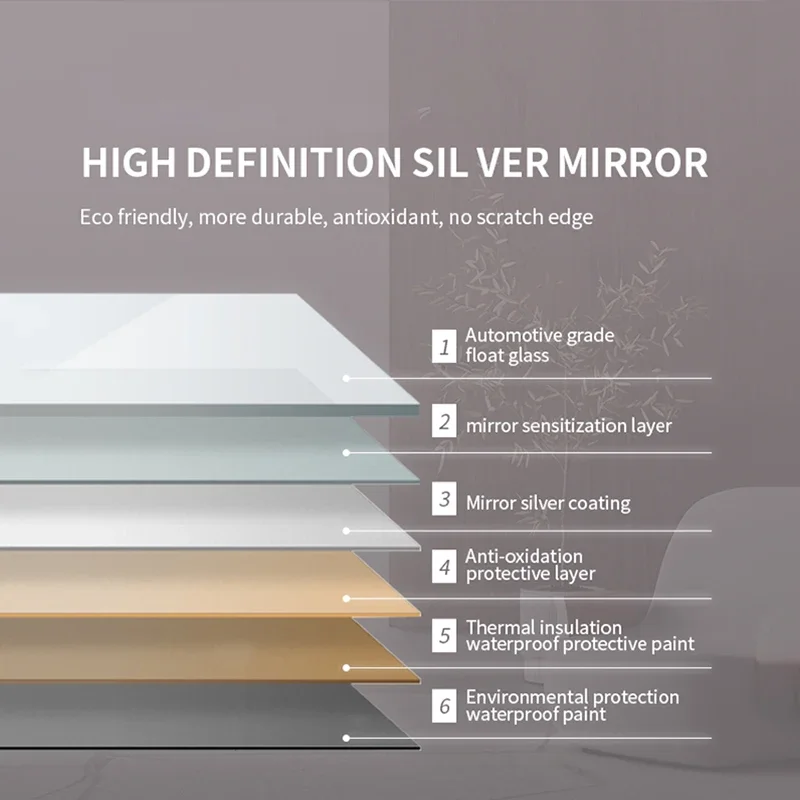 Silver Modern Diamond Wall Cabinet Emitting Diode Glass Decor with Multiple Drawers