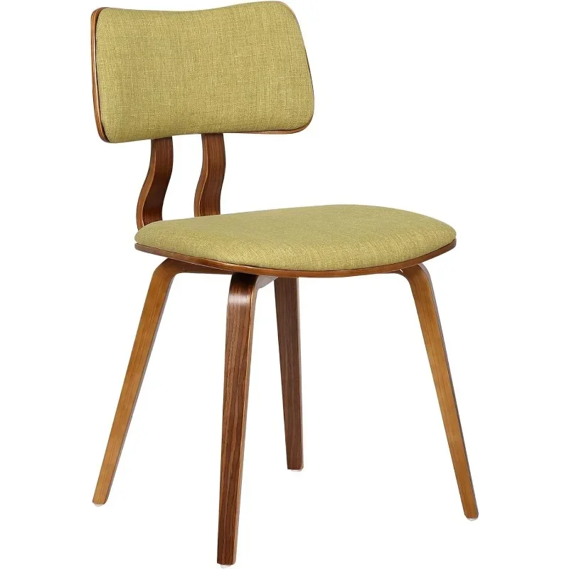 

Armen Living Jaguar Dining Chair in Green Fabric and Walnut Wood Finish 20D x 18W x 29H in