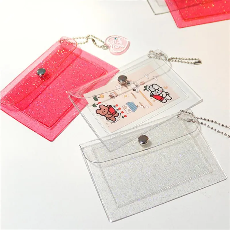 Women's Credit Card Holder Wallet Fashion Transparent Waterproof Pvc Business Card Purse Men Id Wallet Girl Coin Purse Bag