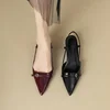 2025 New Summer Designer Banquet Pointed Patent Leather Mid-heeled High-heeled Sandals for Women Fashion Elegant Women Sandals 1