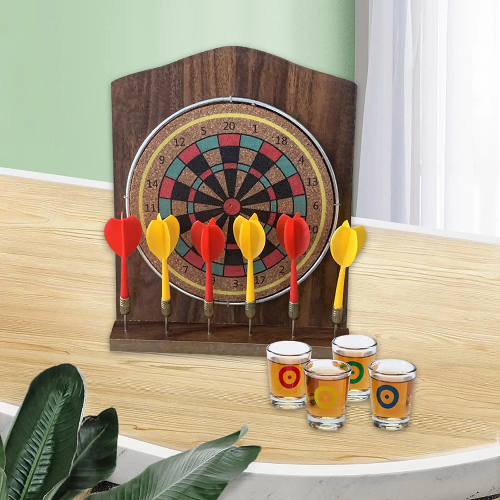 

Настольная игра Dartboard с 6 дартами, бросающая игра для взрослых, прочная деревянная доска для парка, двора, Семейная Игра, сад, Детские сувениры